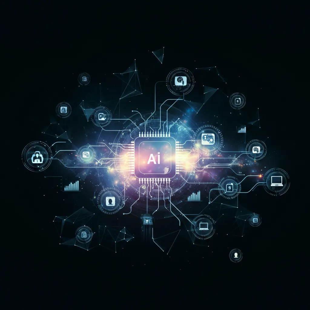 AI technology and data integration concept.